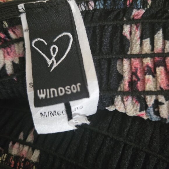 Windsor Tropical Sunsets Black Pink & Blue Floral Print Off Shoulder Maxi Dress - Picture 7 of 8